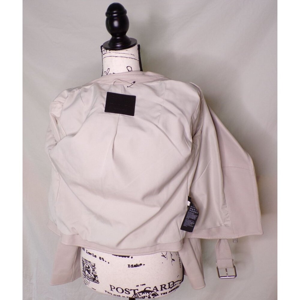 🆕 ALL SAINTS Balfern Soft Leather Zip Biker Jacket Light Gray 2 - Picture 14 of 15